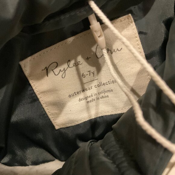 NWT RYLEE CRU long down puffer jacket  marine green 6-7 y boy girl - Picture 4 of 5